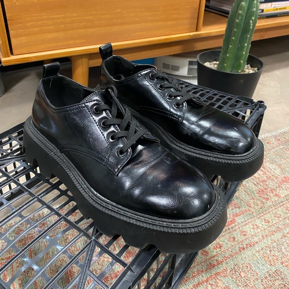 ZARA SIZE 37 PLATFORM SHOES BLACK - Picture 4 of 7